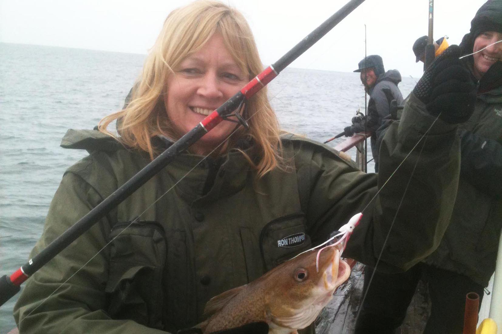 Woman with cod